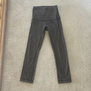 Army green cropped lululemon leggings